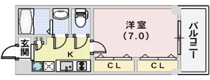 芦屋市前田町の賃貸マンションの間取り