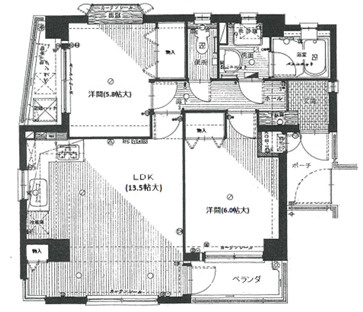 芦屋市打出町の賃貸マンションの間取り