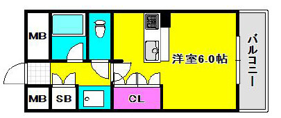 神戸市中央区熊内町４丁目の賃貸マンションの間取り