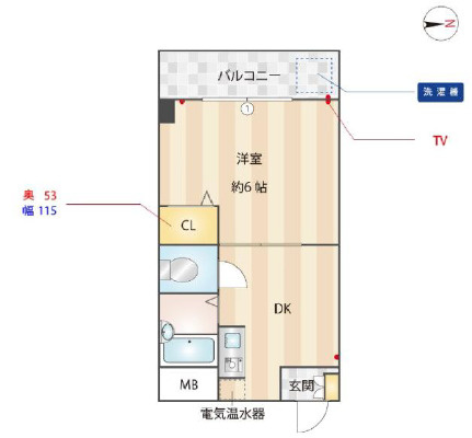 神戸市灘区新在家南町３丁目の賃貸マンションの間取り