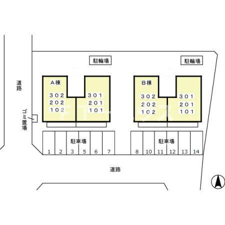 リビングタウン堀之内 Ａの区画図
