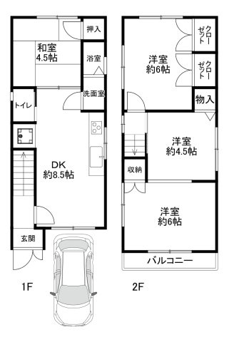 長田区寺池町２丁目　中古戸建の間取り