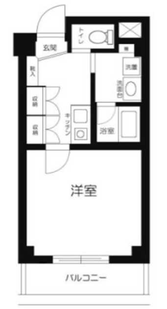 コーポ中里　駐輪場　オートロック　独立洗面台の間取り