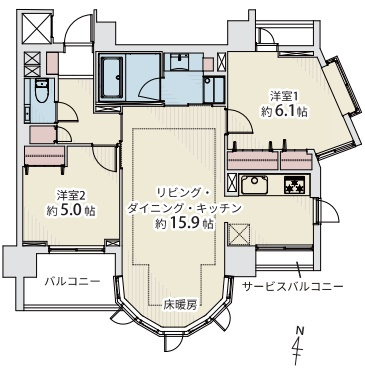 サンウッド赤坂フラッツの間取り