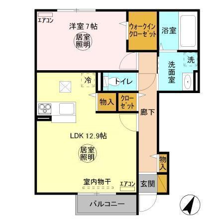 グラマードマレⅢ　Ｄの間取り|間取図