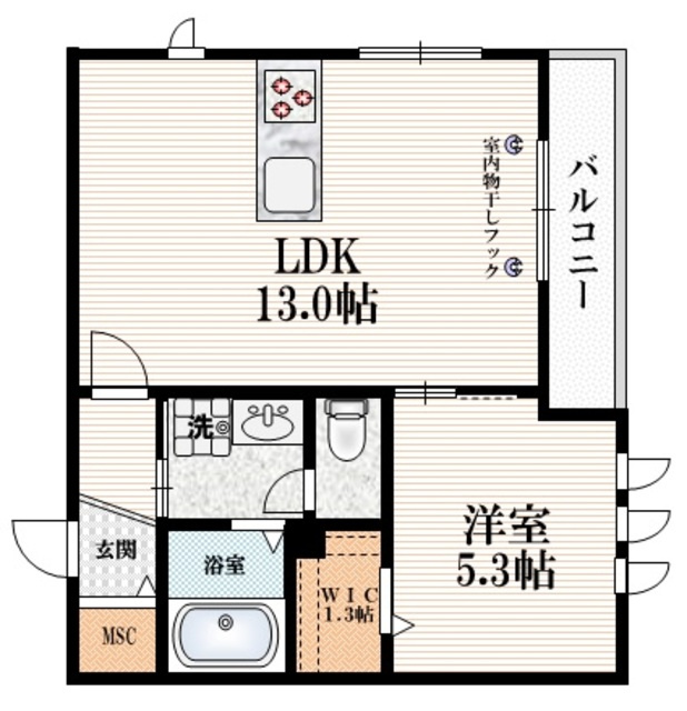 シティテラス下北沢の間取り|ウォークインクローゼット付きの角部屋です