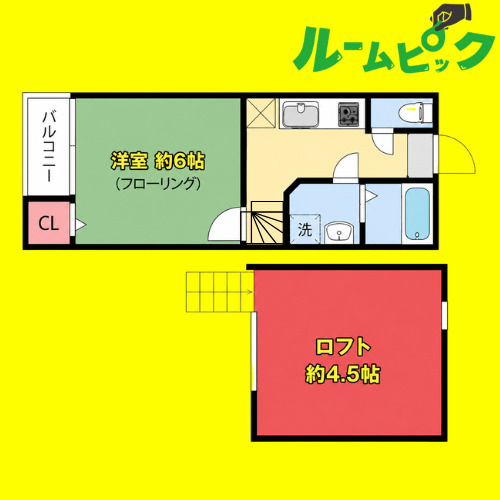 Glanz栄生　名古屋市賃貸　仲介手数料無料の間取り