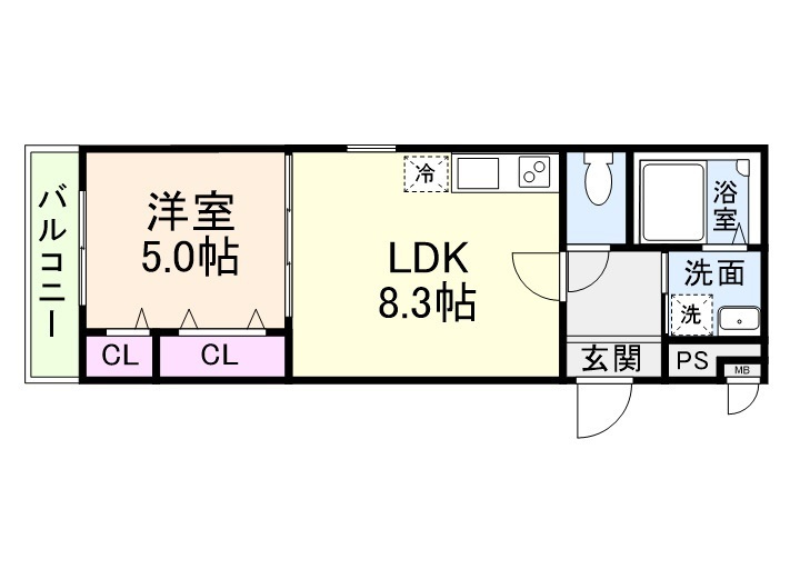 フジパレス新森Ⅴ番館の間取り