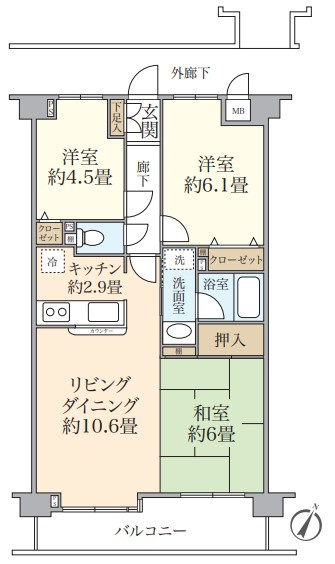 セレナハイム春日部緑町の間取り