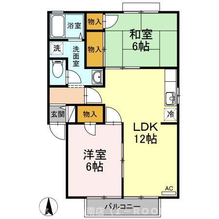 【間取り】 | フレンドリー９１　A棟