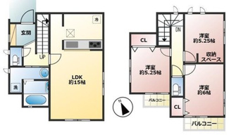 【参考プラン】 | 加古郡播磨町北野添三丁目　建築条件なし土地 | 建物プラン例（A号地)
