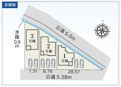【区画図】 | 豊橋市高洲町 新築一戸建て 1号棟 | 1号棟の区画図です