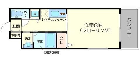 オリエンタル靱本町の間取り|オリエンタル靭本町　開放感ある間取