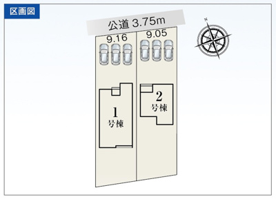 【区画図】 | 豊橋市日色野町 新築一戸建て 1号棟 | 1号棟の区画図です