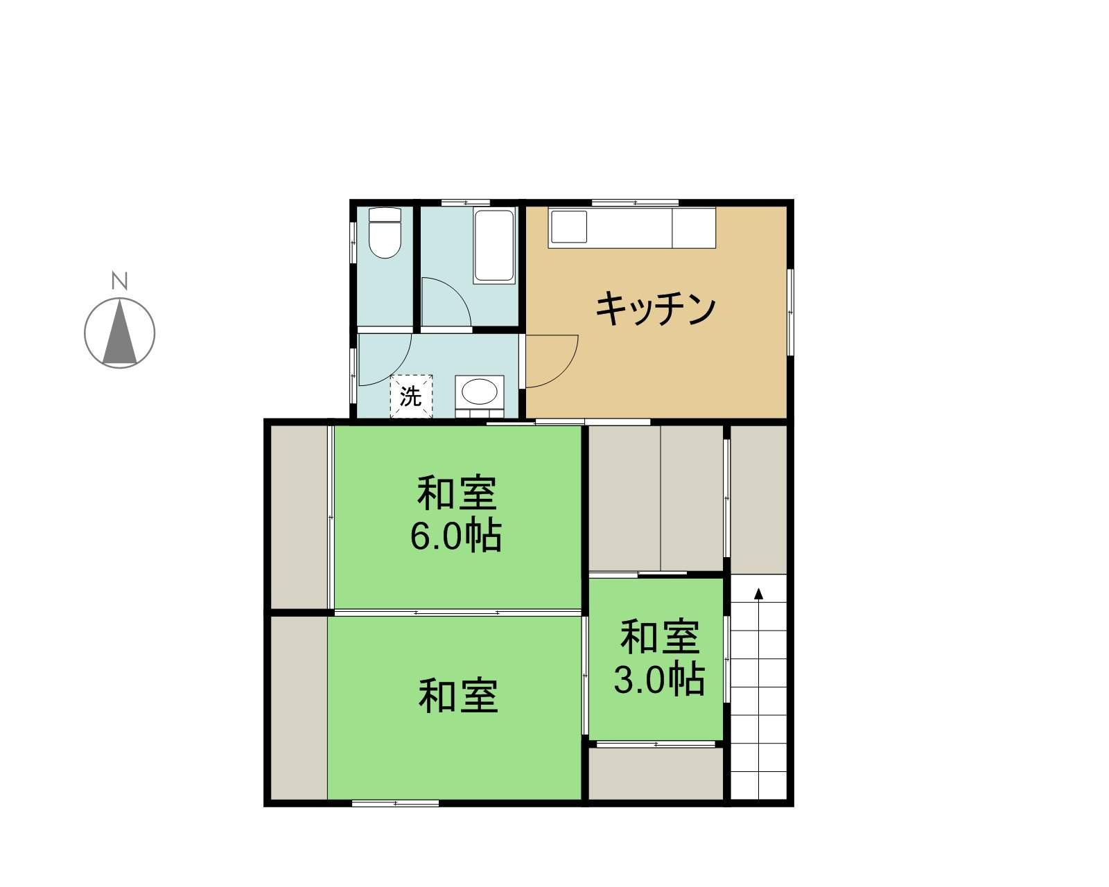 有本アパートの間取り