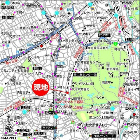アルベリ代々木公園の地図