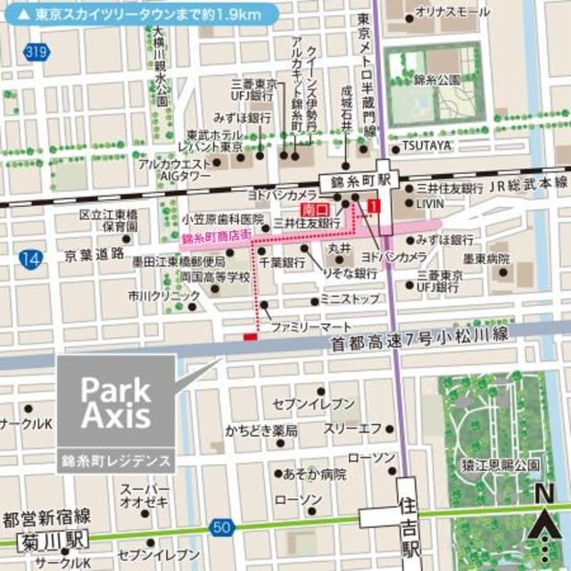 パークアクシス錦糸町レジデンスの地図