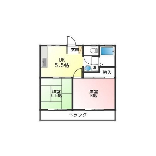 各務原市那加不動丘２丁目のアパートの間取り