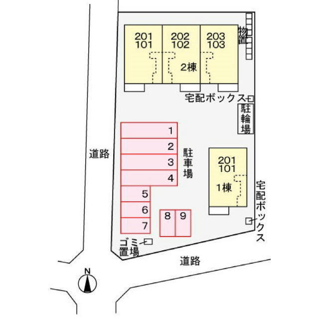 グランテージⅡの駐車場