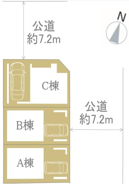 横浜市磯子区丸山２丁目の新築一戸建の区画図|全3区画のA号棟になります。
是非現地をご覧ください！