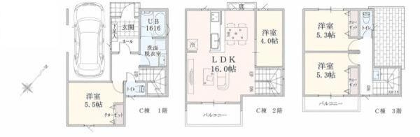 横浜市港南区港南１丁目の新築一戸建の間取り|使い勝手の良い3SLDK
お気軽にお問い合わせください。