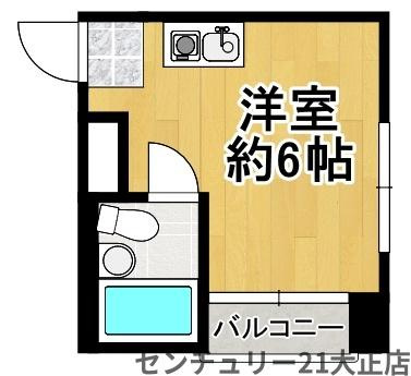 シティハイツ大正の間取り|★洋室の１R★