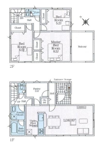 クレイドルガーデン穴虫 １号棟 ／新築一戸建の間取り