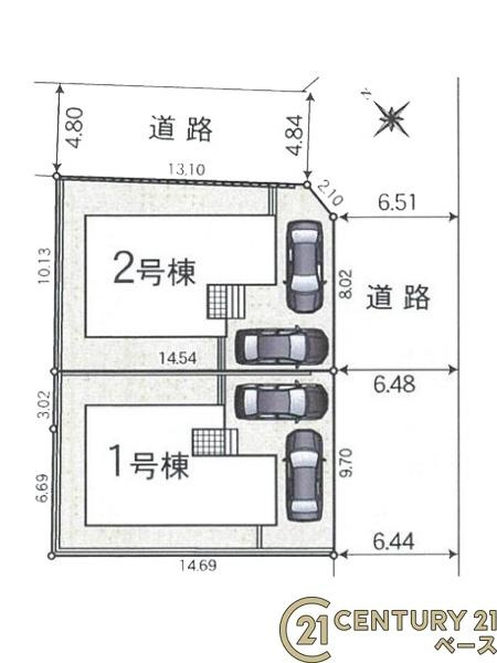 クレイドルガーデン穴虫 ２号棟 ／新築一戸建の区画図|■こちらの物件は２号棟です！■