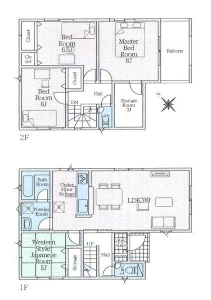 クレイドルガーデン穴虫 ２号棟 ／新築一戸建の間取り