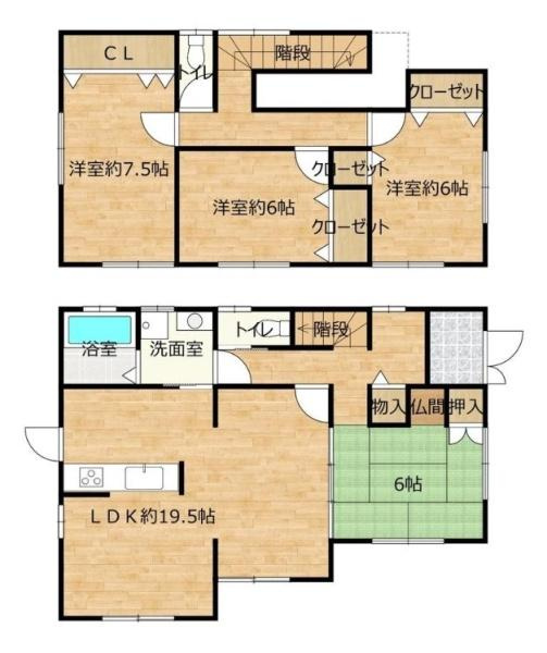 北葛城郡広陵町疋相　一戸建の間取り