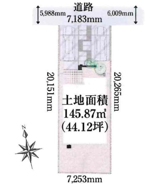 豊田市若宮町1期　全1棟・1号棟の区画図