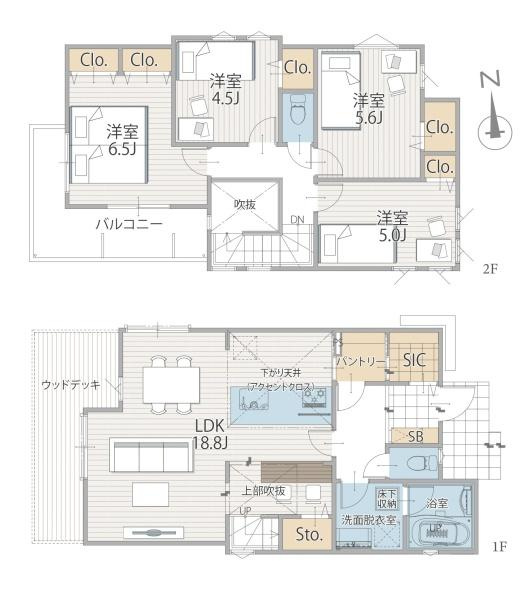 横浜市戸塚区東俣野町の新築一戸建の間取り
