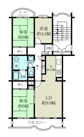 飯能マンションA棟の間取り