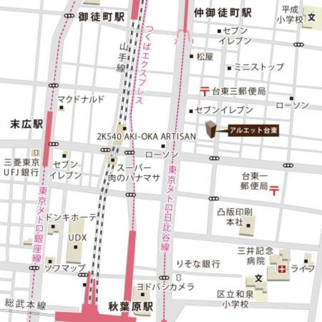 アルエット台東の地図