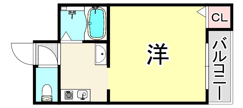 尼崎市東園田町９丁目のアパートの間取り