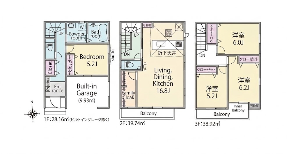 越谷市東町３丁目１号棟リナージュ　新築戸建の間取り|リモートワークや趣味の専用部屋を作れる4LDK。家とお仕事のメリハリをつけやすいライフスタイルです。