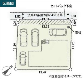 秦野市堀西　新築戸建て　小田急線「渋沢駅」徒歩6分の区画図