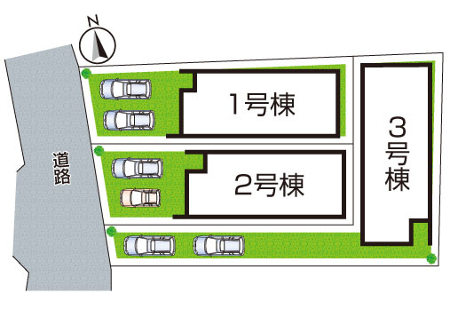 池田市旭丘　第6期　新築一戸建ての区画図|全3区画