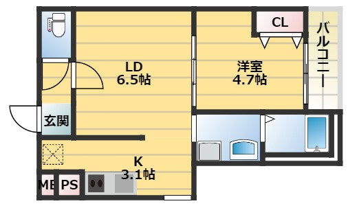 フジパレス弥刀Ⅴ番館の間取り