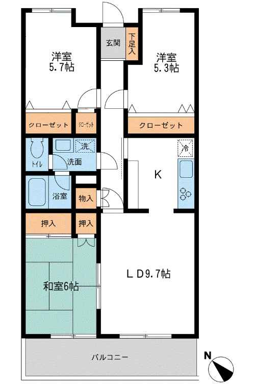コリンヌ津田沼の間取り|間取り