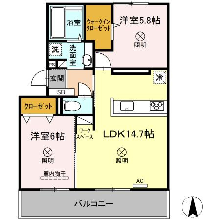プレジオあくら　C棟の間取り