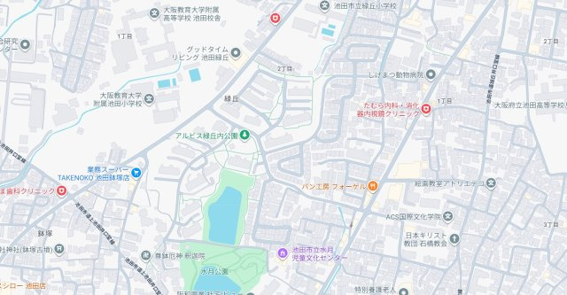 池田市旭丘　第6期　新築一戸建ての地図