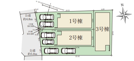 池田市旭丘　第6期　新築一戸建ての区画図|全3区画