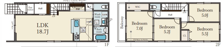 池田市旭丘　第6期　新築一戸建ての間取り|2号地
