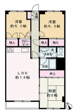 羽村市五ノ神４丁目の中古マンションの間取り