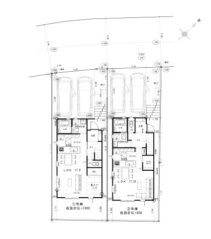 福岡市東区若宮3丁目第1-2棟（1号棟）の区画図|配置図（1号棟）
