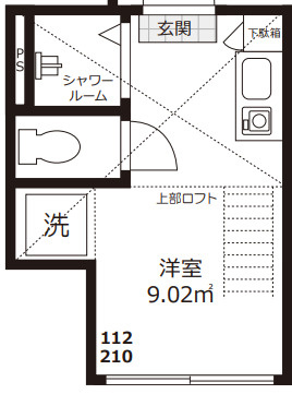 練馬区小竹町１丁目のアパートの間取り