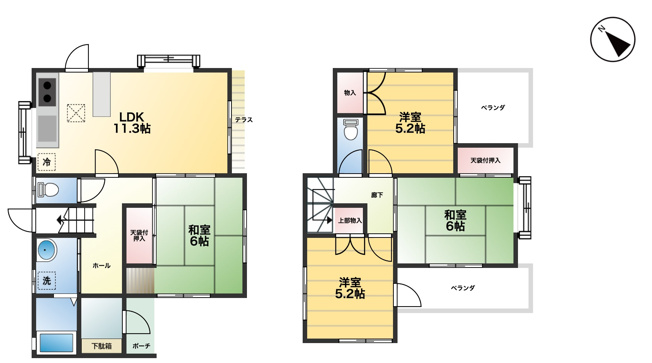【間取り】 | 北本市中丸10丁目　中古戸建