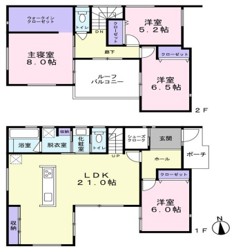 西宮市北六甲台　新築一戸建ての間取り
