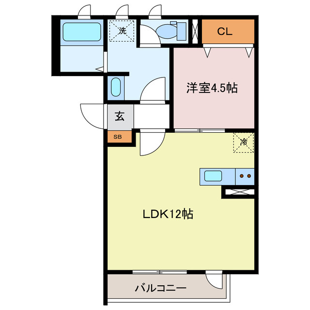 MISTRAL西延末Ⅱの間取り